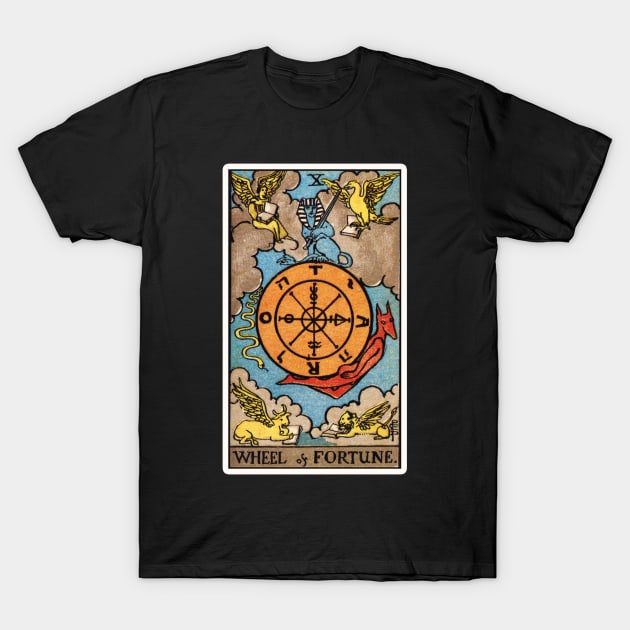 X. Wheel of Fortune Tarot Card T-Shirt by wildtribe